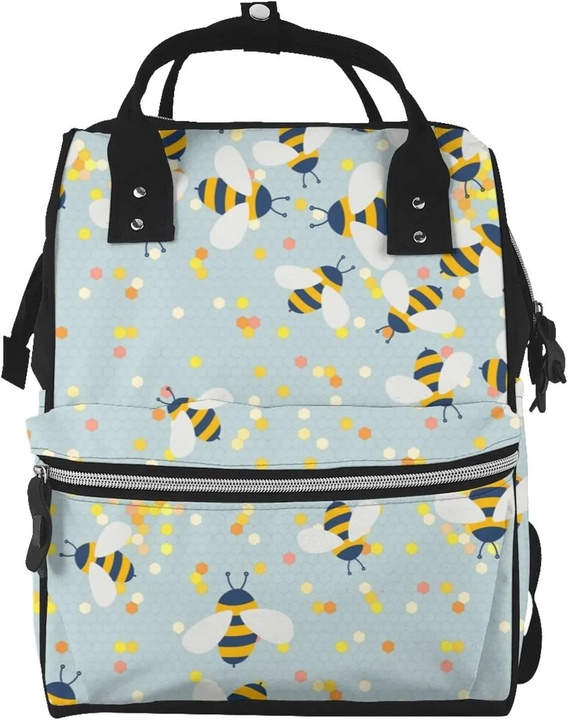 Diaper Bag Backpack For Women, Bees Waterproof Multifunction Travel Pack Maternity Baby Changing Bags, Nappy Baby Bags With Multi-Function For Baby