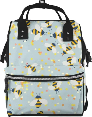 Diaper Bag Backpack For Women, Bees Waterproof Multifunction Travel Pack Maternity Baby Changing Bags, Nappy Baby Bags With Multi-Function For Baby
