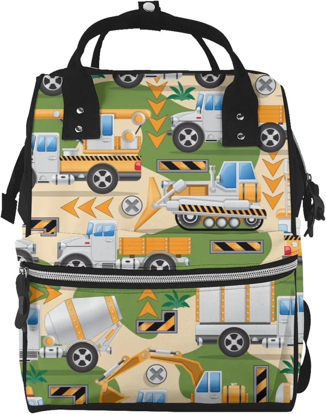 Diaper Bag Backpack For Women, Construction Machinery1 Waterproof Multifunction Travel Pack Maternity Baby Changing Bags, Nappy Baby Bags With Multi-Function For Baby