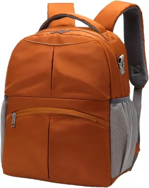 Diaper Bag Backpack for Women Large Capacity with Insulated Pockets, Oxford Cloth Diaper Bag for Mom and Dad (Orange)