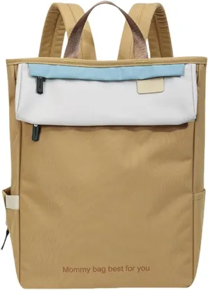 Diaper Bag Backpack for Women Large Capacity with Insulated Pockets, Portable Oxford Cloth Diaper Bag (Yellow)