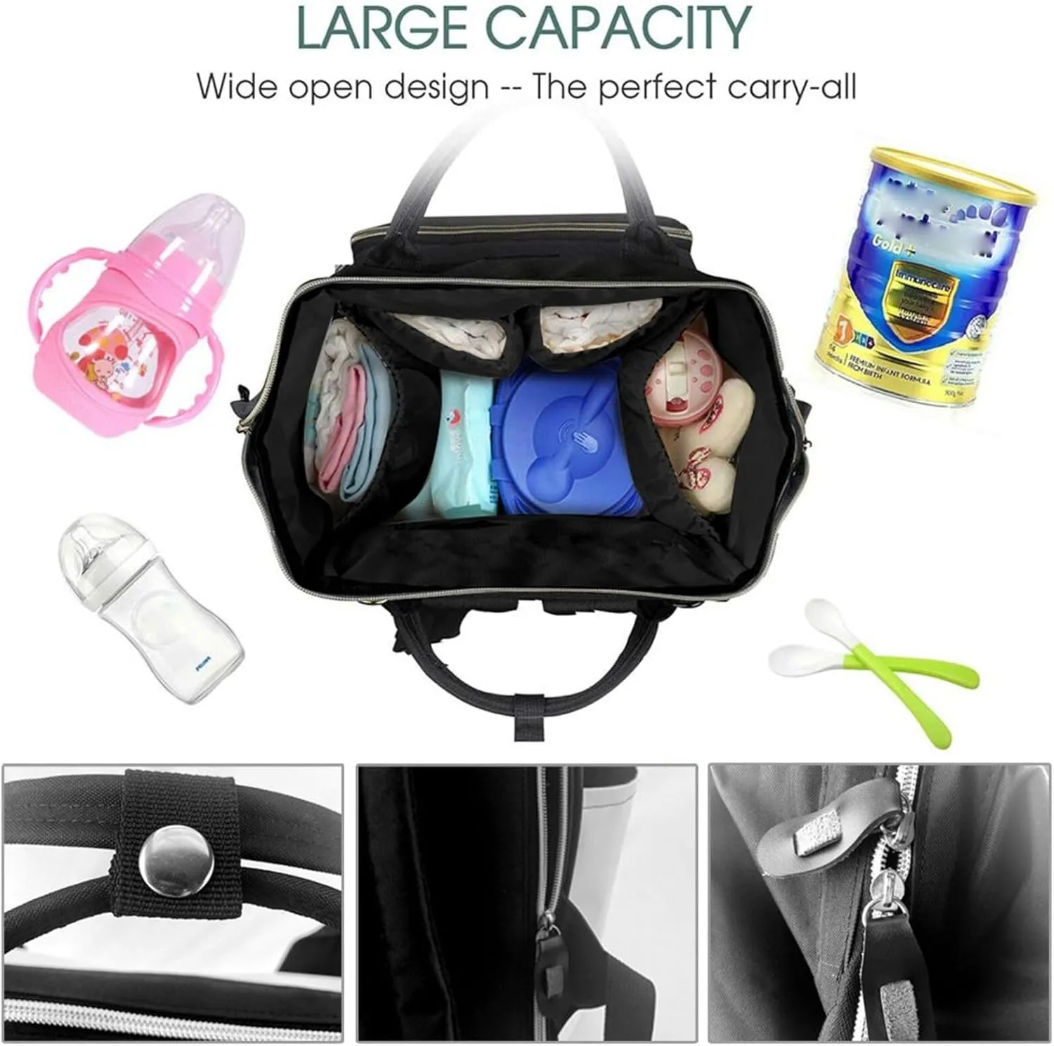 Diaper Bag Backpack for Women Waterproof Mummy Backpack Large Nappy Bag Prairie lion Nursing Bag