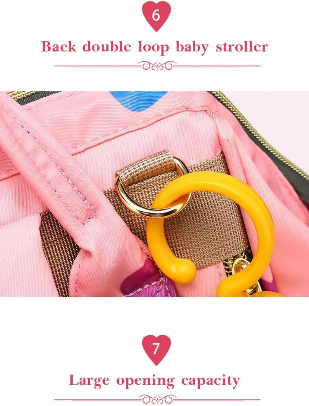 Diaper Bag Backpack Multifunction Travel Back Pack Maternity Baby Changing Bags Large Capacity (Pink pony)