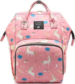 Diaper Bag Backpack Multifunction Travel Back Pack Maternity Baby Changing Bags Large Capacity (Pink pony)