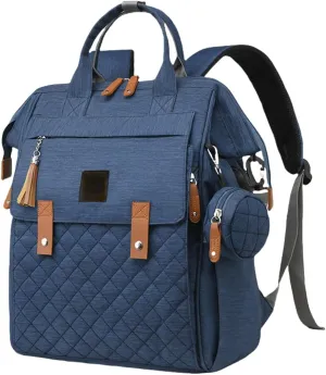 Diaper Bag Backpack with Pacifier Case, Diaper Bag Backpack for Women Large Capacity with Insulated Pockets (Blue)