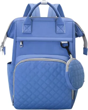 Diaper Bag Backpack with Pacifier Case, Large Capacity Travel Waterproof Insulated Mommy Bag (Blue)