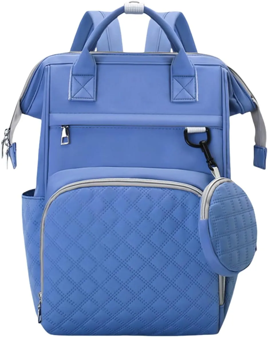 Diaper Bag Backpack with Pacifier Case, Large Capacity Travel Waterproof Insulated Mommy Bag (Blue)