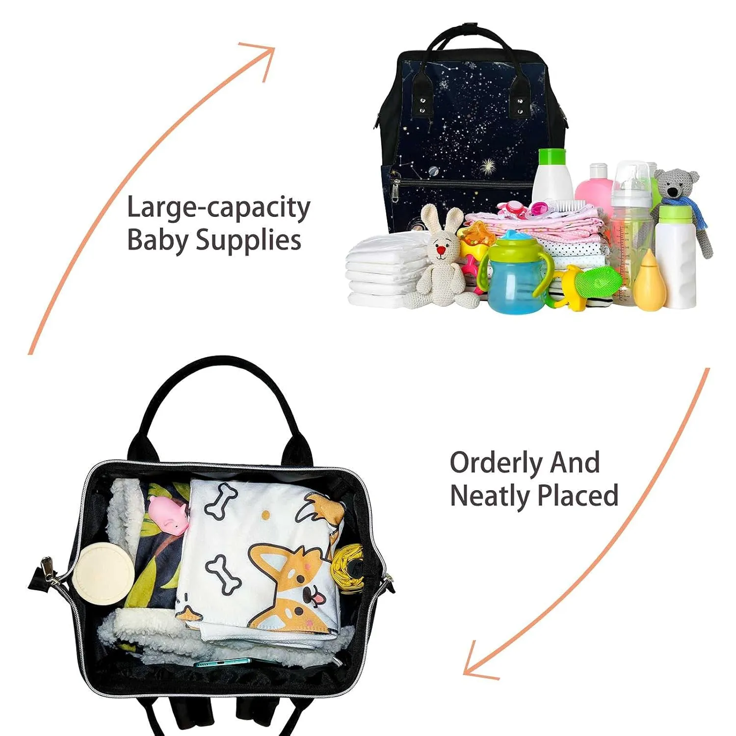 Diaper Bag Mummy Backpack Zodiac Astronomy Art Sun Moon Meteor Multifunction Baby Nappy Bag Large Capacity Nursing Bags Waterproof Travel Backpack