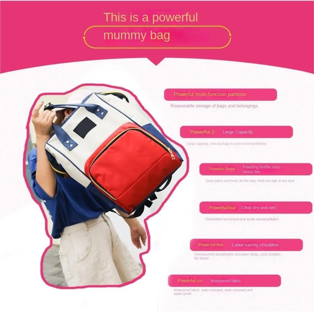 Diaper Bag Mummy bag thermal insulation fashionable lightweight travel backpack storage backpack Daiper Bag(Green)