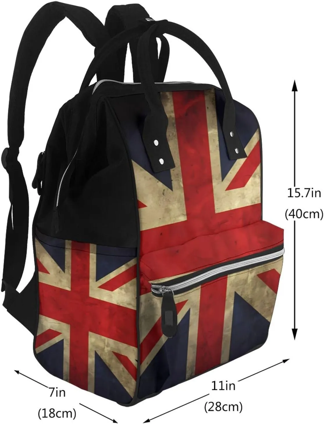 Diaper Bag Nappy Backpack Baby Bag British Flag Mummy Backpack Multifunction Changing Bags for Travel, British Flag, One Size