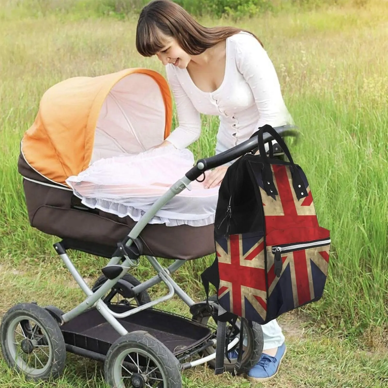 Diaper Bag Nappy Backpack Baby Bag British Flag Mummy Backpack Multifunction Changing Bags for Travel, British Flag, One Size