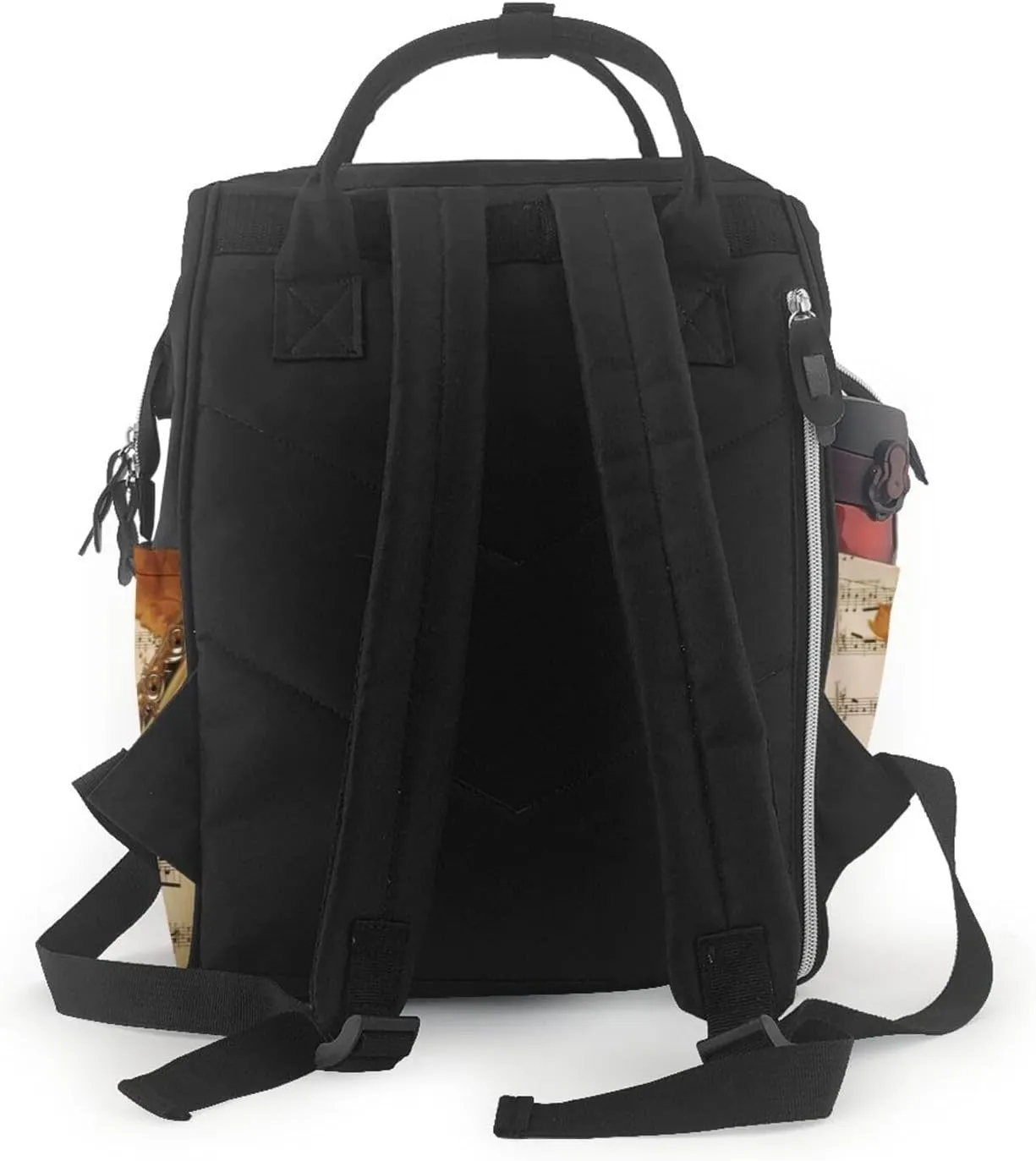 Diaper Bag Nappy Backpack Baby Bag Opossum and Roses Mummy Backpack Multifunction Changing Bags for Travel, Flute Music, One Size