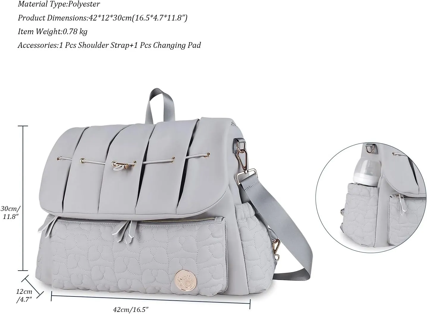 Diaper Bag Tote Baby Changing Bag Large Baby Bags for Mom with Changing Station Multifunction Travel Nappy Bag