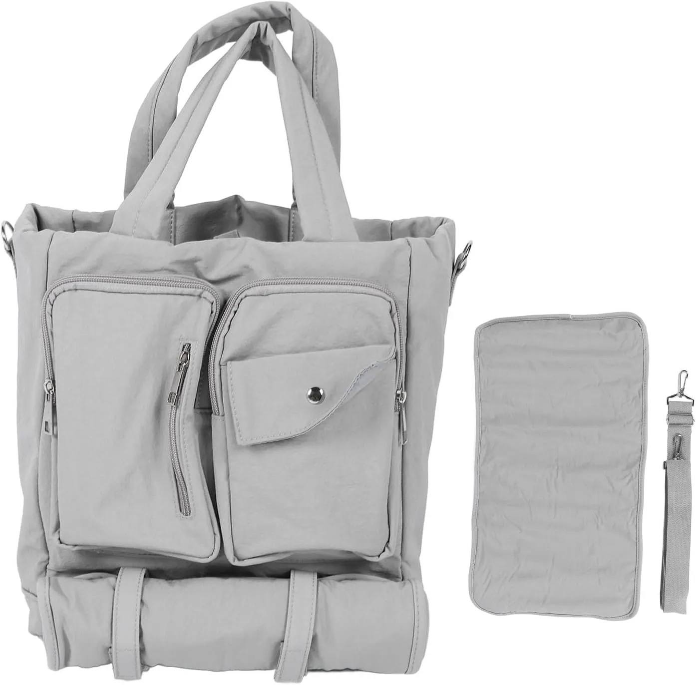 Diaper Bag Tote, Hospital Bag Large Travel Weekender Diaper Changing Messenger with Adjustable Detachable Shoulder Strap