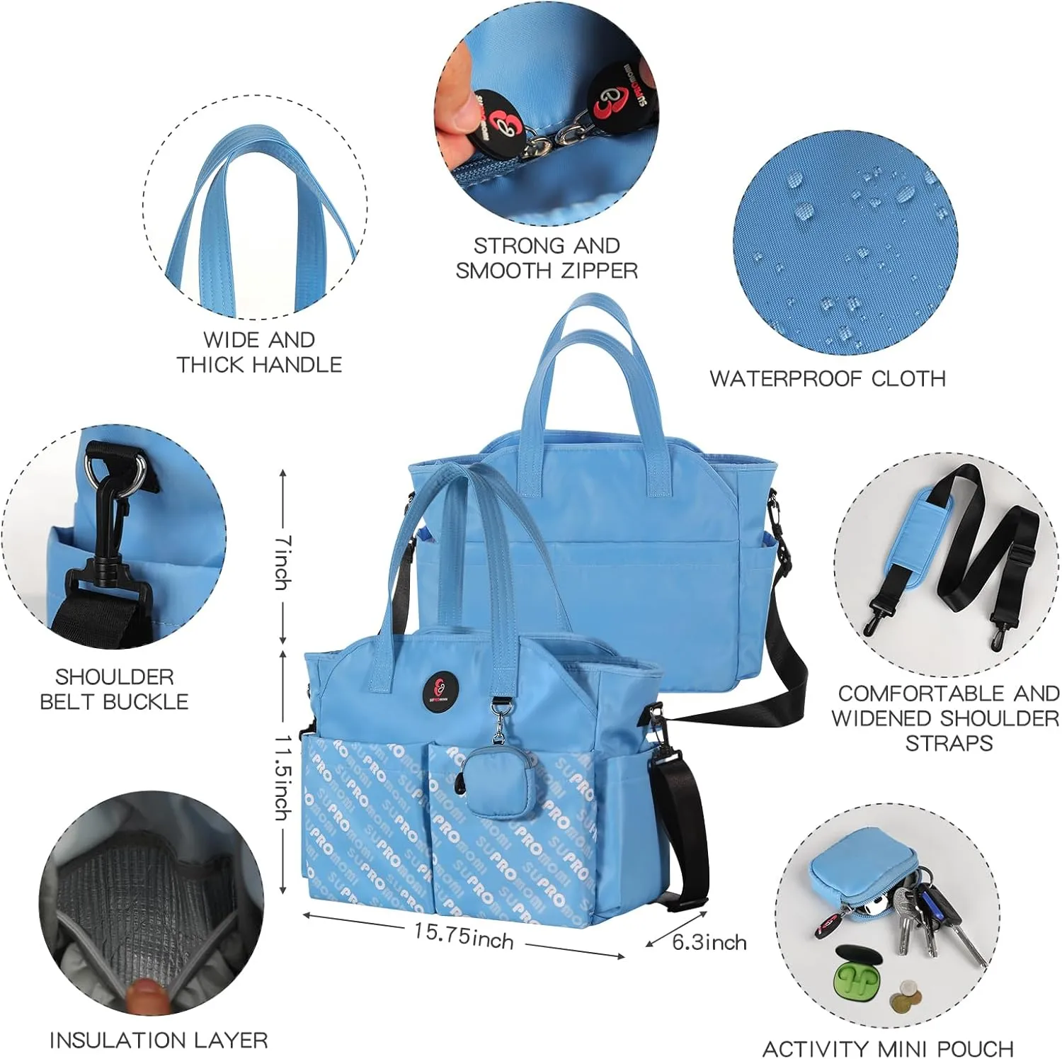 Diaper Bag Tote: Large Tote Baby Bag Boy Diaper Bag Stylish Girl Diaper Bag,Shoulder Mommy Bag