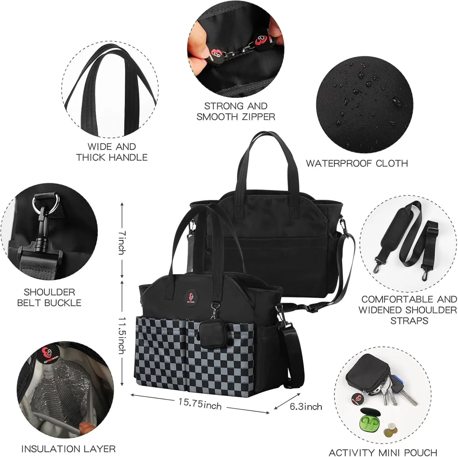 Diaper Bag Tote: Large Tote Baby Bag Boy Diaper Bag Stylish Girl Diaper Bag,Shoulder Mommy Bag