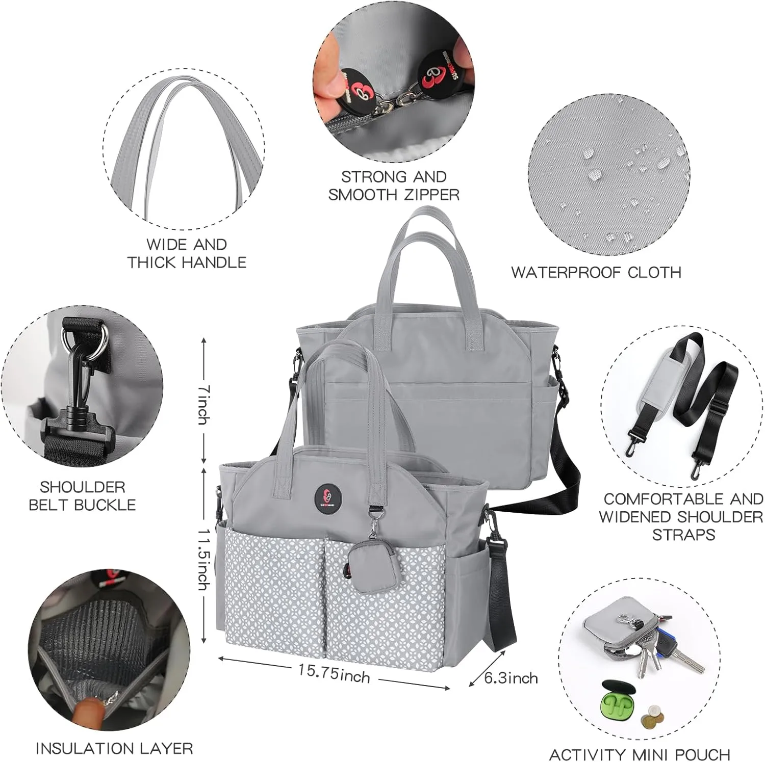 Diaper Bag Tote: Large Tote Baby Bag Boy Diaper Bag Stylish Girl Diaper Bag,Shoulder Mommy Bag