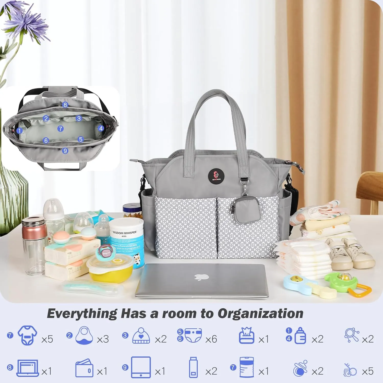 Diaper Bag Tote: Large Tote Baby Bag Boy Diaper Bag Stylish Girl Diaper Bag,Shoulder Mommy Bag