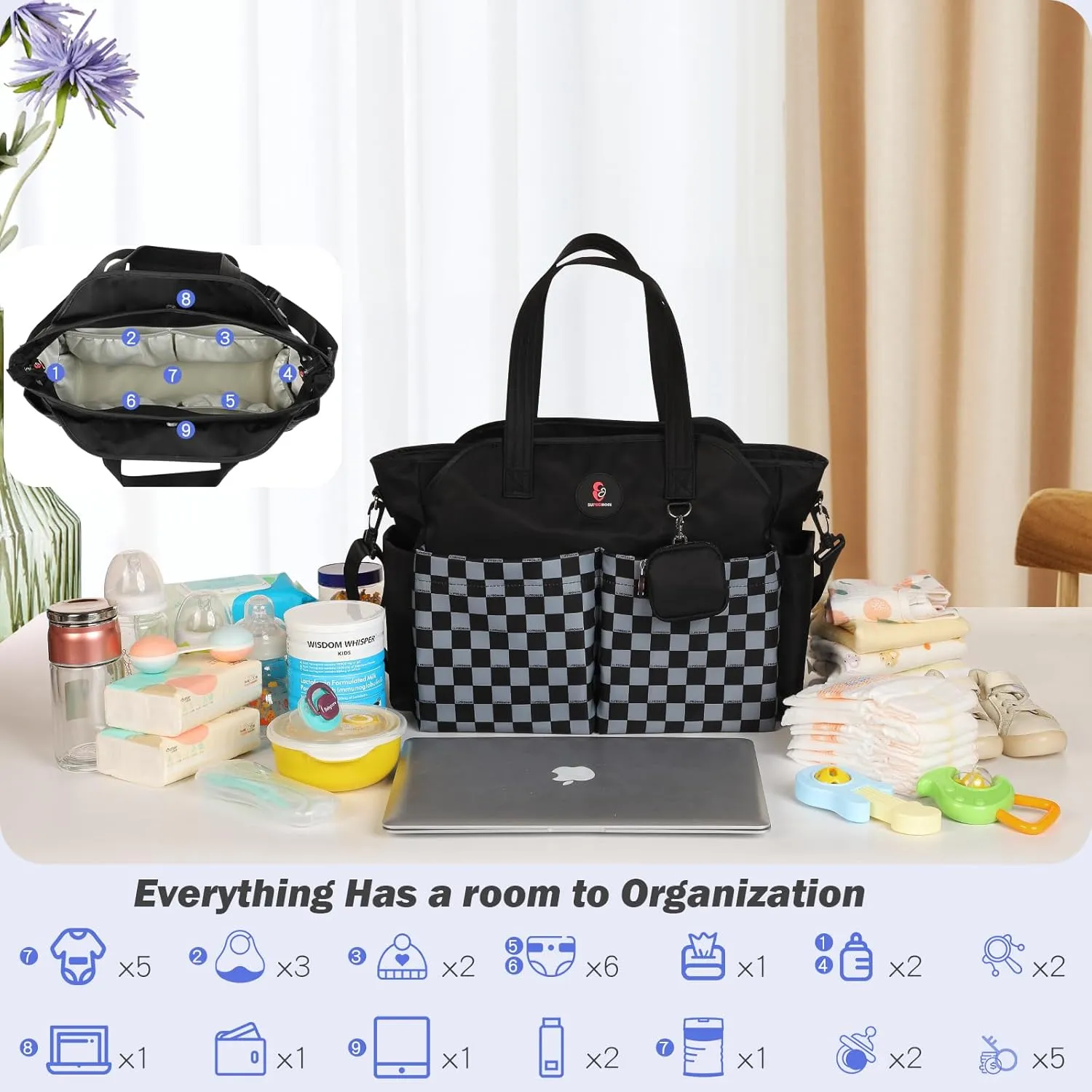 Diaper Bag Tote: Large Tote Baby Bag Boy Diaper Bag Stylish Girl Diaper Bag,Shoulder Mommy Bag