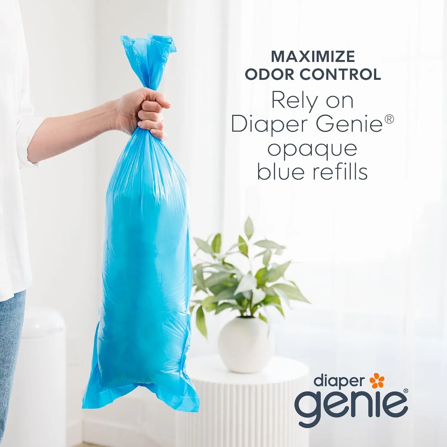 Diaper Genie Easy Roll Refill 18 Bags Per Refill Holds Up to 846 Newborn Diapers Odor Control Diaper Pail Refill Bags Fits Diaper Genie Signature, Platinum & Deluxe Pails