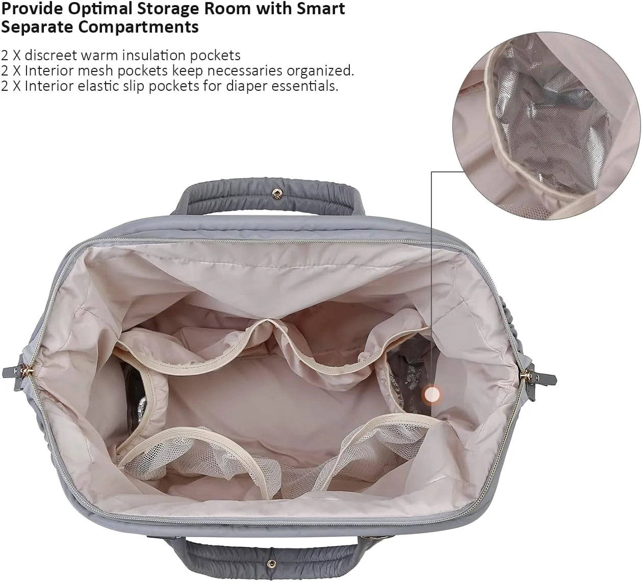 Diaper Quiltde Tote Large Mommy Maternity Bag Stroller Bag Upgrade Multi-Function with Adjustable Shoulder Strap
