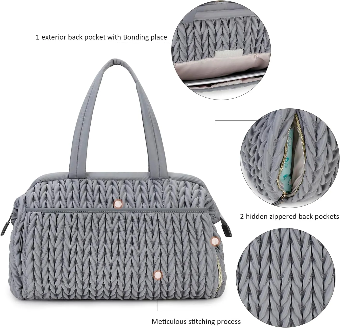 Diaper Quiltde Tote Large Mommy Maternity Bag Stroller Bag Upgrade Multi-Function with Adjustable Shoulder Strap
