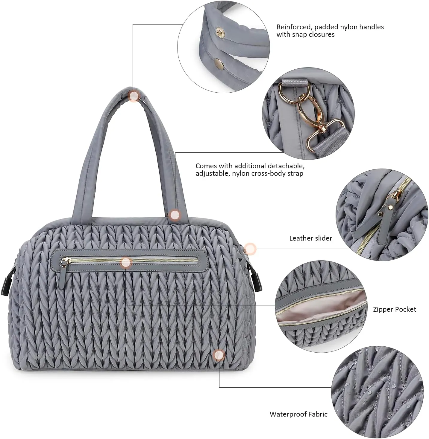 Diaper Quiltde Tote Large Mommy Maternity Bag Stroller Bag Upgrade Multi-Function with Adjustable Shoulder Strap
