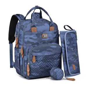 Dikaslon Diaper Bag Backpack with Portable Changing Pad, Pacifier Case and Stroller Straps, Large Unisex Baby Bags for Boys Girls, Multipurpose Travel Back Pack for Moms Dads, Camo