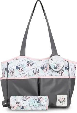 Disney Baby Girl Multi Piece Tote, Minnie-Watercolor