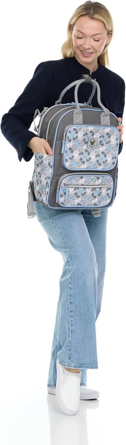 Disney Unisex Baby Travel Diaper Backpack| 16-Inches Height Multi-Functional Bag, Mickey Mouse Double Handle 3, Extra Large