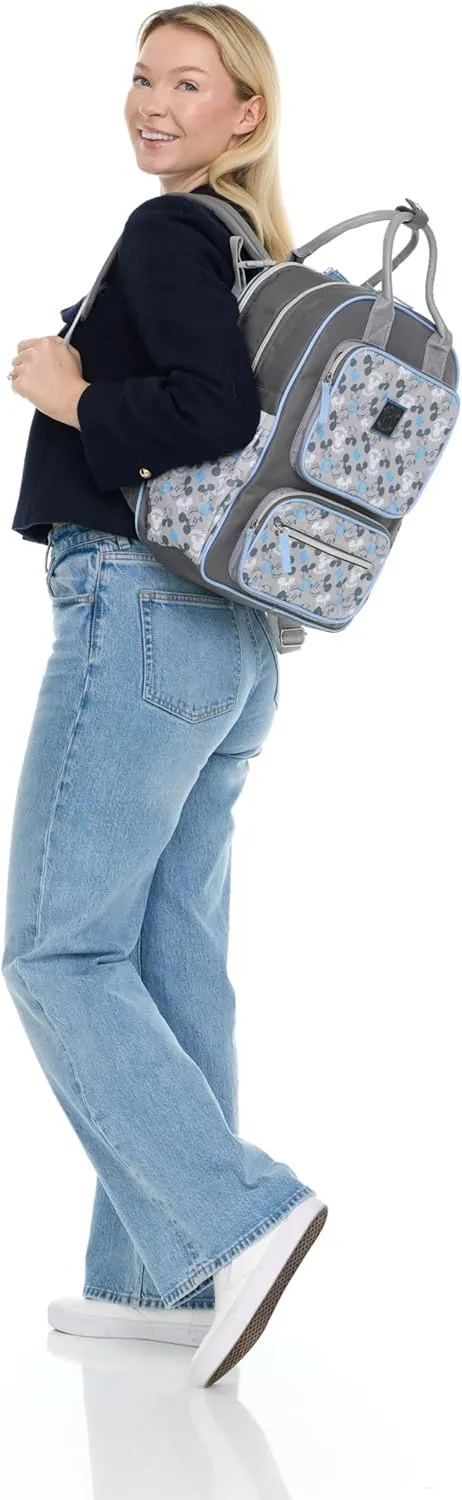 Disney Unisex Baby Travel Diaper Backpack| 16-Inches Height Multi-Functional Bag, Mickey Mouse Double Handle 3, Extra Large