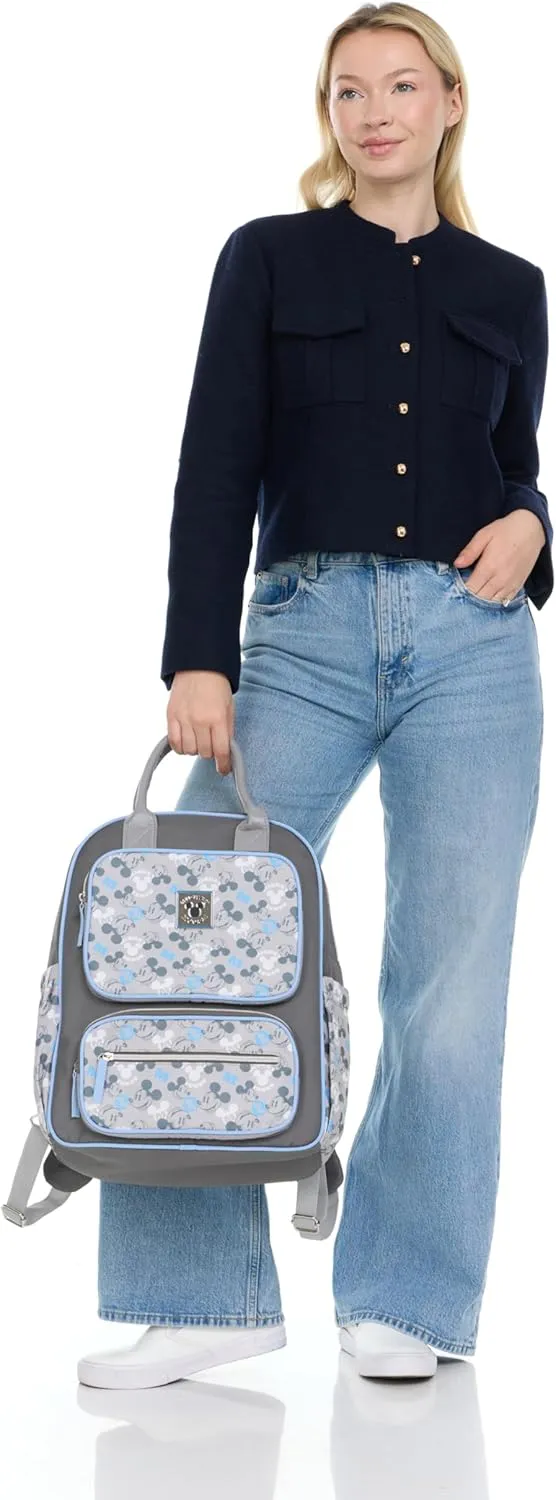 Disney Unisex Baby Travel Diaper Backpack| 16-Inches Height Multi-Functional Bag, Mickey Mouse Double Handle 3, Extra Large