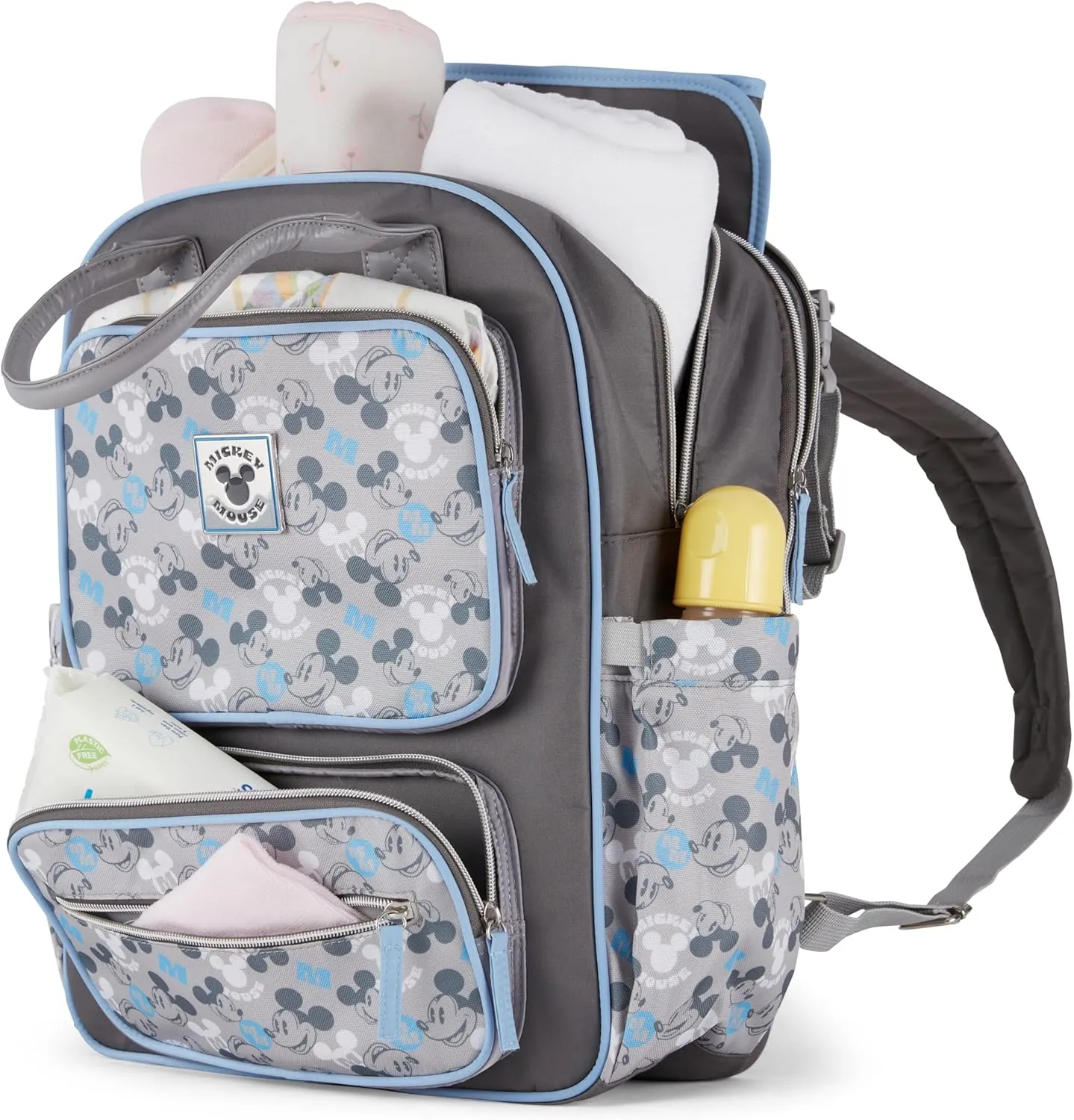 Disney Unisex Baby Travel Diaper Backpack| 16-Inches Height Multi-Functional Bag, Mickey Mouse Double Handle 3, Extra Large