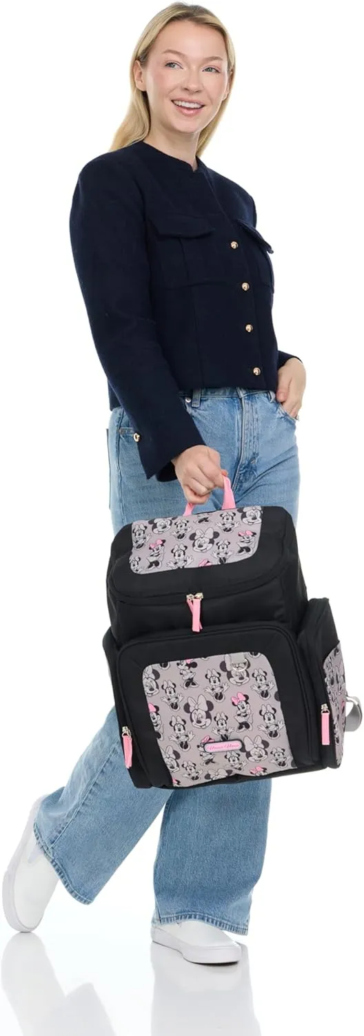 Disney Unisex Baby Travel Diaper Backpack| 16-Inches Height Multi-Functional Bag, Minnei Mouse Jartop, Extra Large