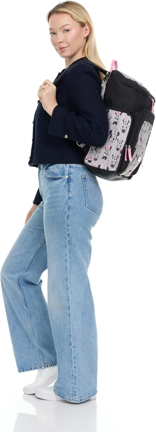 Disney Unisex Baby Travel Diaper Backpack| 16-Inches Height Multi-Functional Bag, Minnei Mouse Jartop, Extra Large