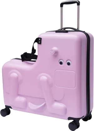 DNYSYSJ 24 Inch Children's Ride-On Trolley Luggage, Portable Universal Wheel Luggage, Waterproof Unisex Boys Girls Travel Suitcase with Lock Rideable Luggage, ABS PC, Aged 6-12 Years Old