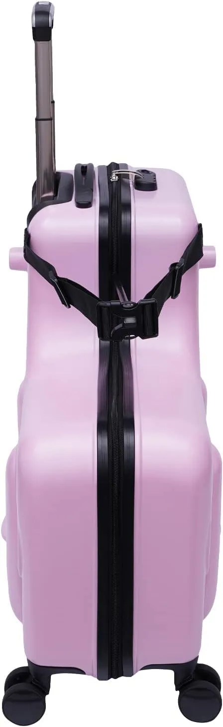 DNYSYSJ 24 Inch Children's Ride-On Trolley Luggage, Portable Universal Wheel Luggage, Waterproof Unisex Boys Girls Travel Suitcase with Lock Rideable Luggage, ABS PC, Aged 6-12 Years Old