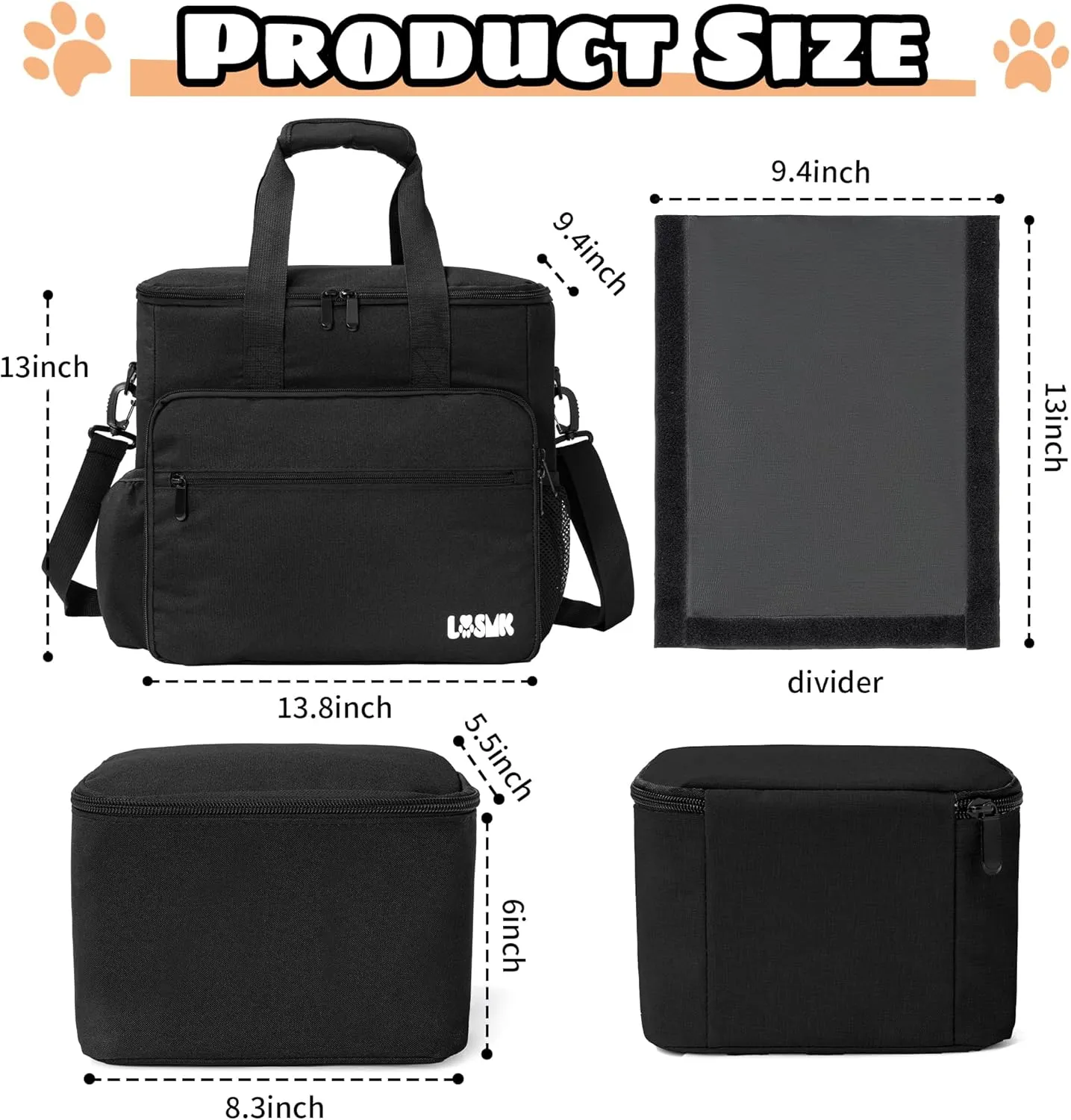 Dog Travel Bag, Airline Approved Tote Organizer, Travel Dog Backpack with Multi-Function Pockets for Dog Stuff & Pet Supplies Travel Essentials，Black with Bowl(BLUE&BLACK)