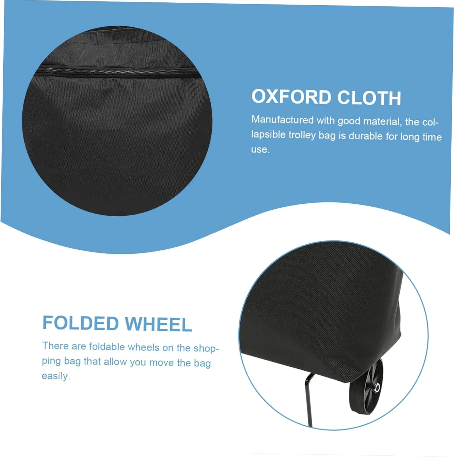 DOITOOL Collapsible Trolley Bag Reusable Grocery Shopping Bag with Storage Wheels