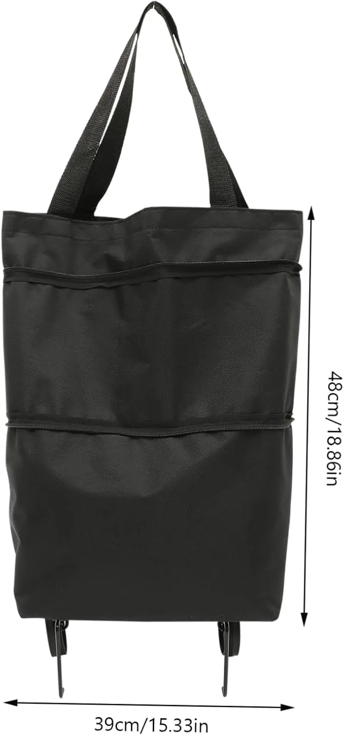 DOITOOL Collapsible Trolley Bag Reusable Grocery Shopping Bag with Storage Wheels