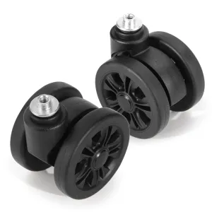 Domiella 2 Pack Luggage Replacement Wheels, Universal Suitcase Swivel Caster Wheels, Rubber Suitcase Trolley Wheels Repair Kit Luggage Wheels Replacement, OD 55 mm