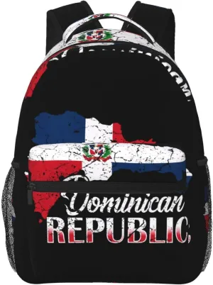 Dominican Republic Flag Backpack Casual Laptop Backpack Double Shoulder Bag Lightweight Backpack For Women Men Travel