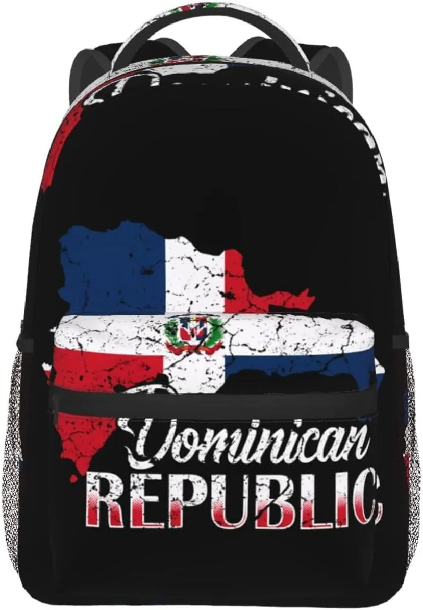 Dominican Republic Flag Backpack Casual Laptop Backpack Double Shoulder Bag Lightweight Backpack For Women Men Travel