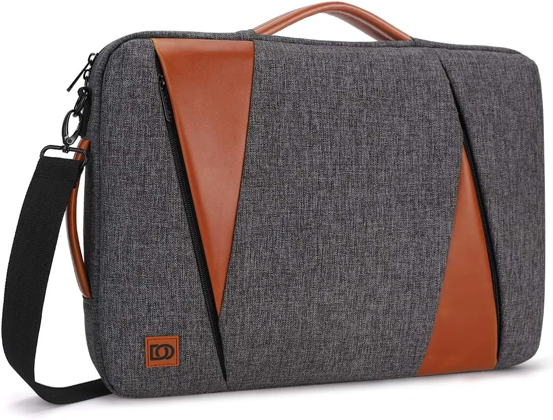 DOMISO 14 inch Laptop Bag Business Briefcase Backpack Water-resistant Notebook Shoulder Bag for 14" MacBook Pro/HP Stream 14 Chromebook 14/Lenovo IdeaPad ThinkPad/ASUS ZenBook/Dell Inspiron,Dark Grey
