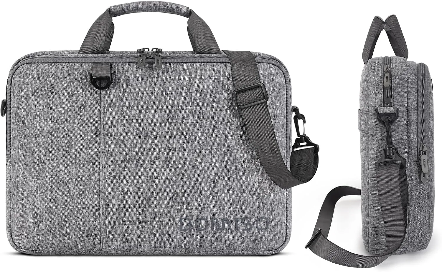 DOMISO 14 inch Laptop Bag Business Briefcase Water-resistant Notebook Messenger Shoulder Bag for 14" MacBook Pro/HP Stream 14 Chromebook 14/IdeaPad ThinkPad/ASUS ZenBook,Grey