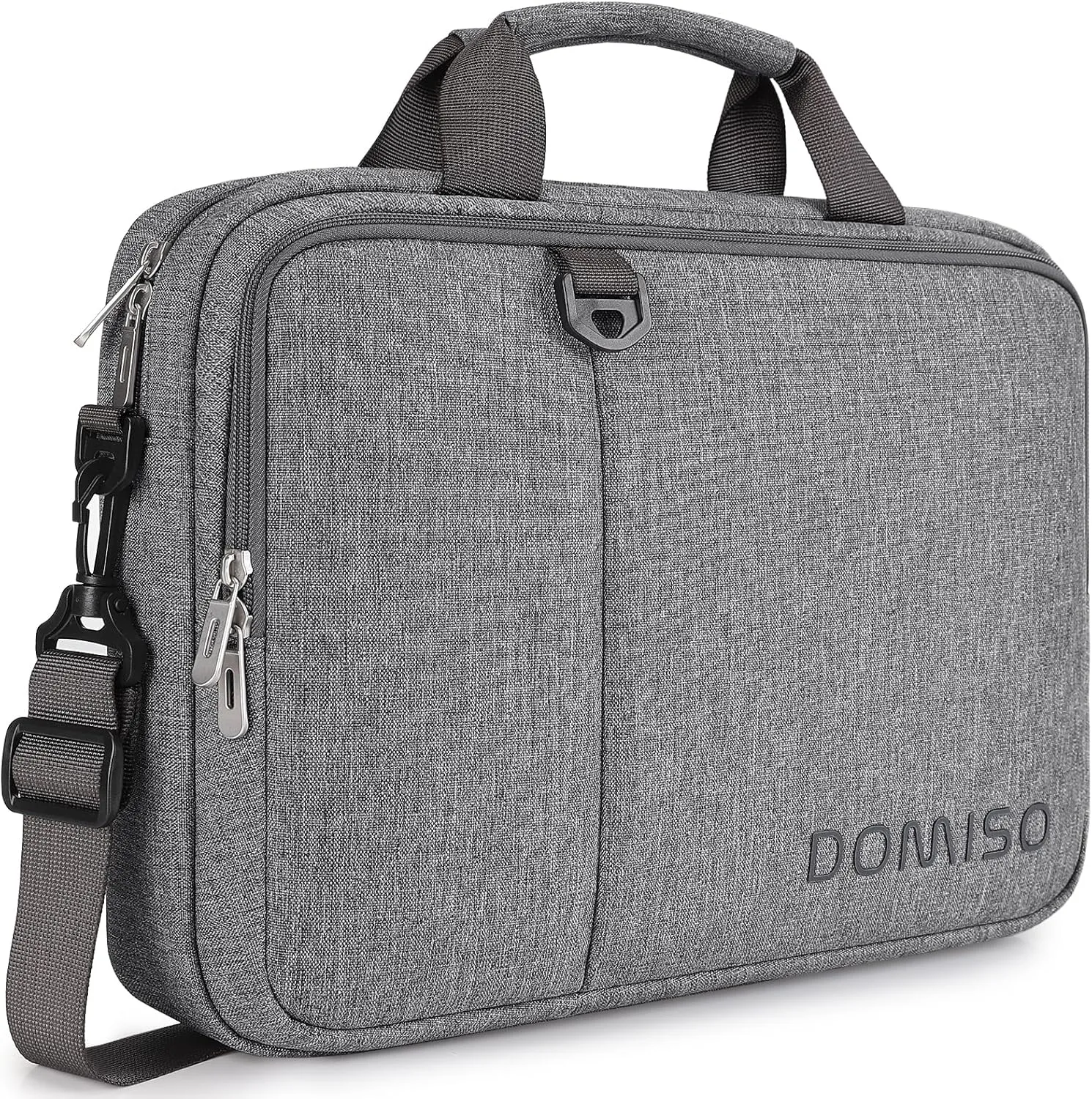 DOMISO 14 inch Laptop Bag Business Briefcase Water-resistant Notebook Messenger Shoulder Bag for 14" MacBook Pro/HP Stream 14 Chromebook 14/IdeaPad ThinkPad/ASUS ZenBook,Grey