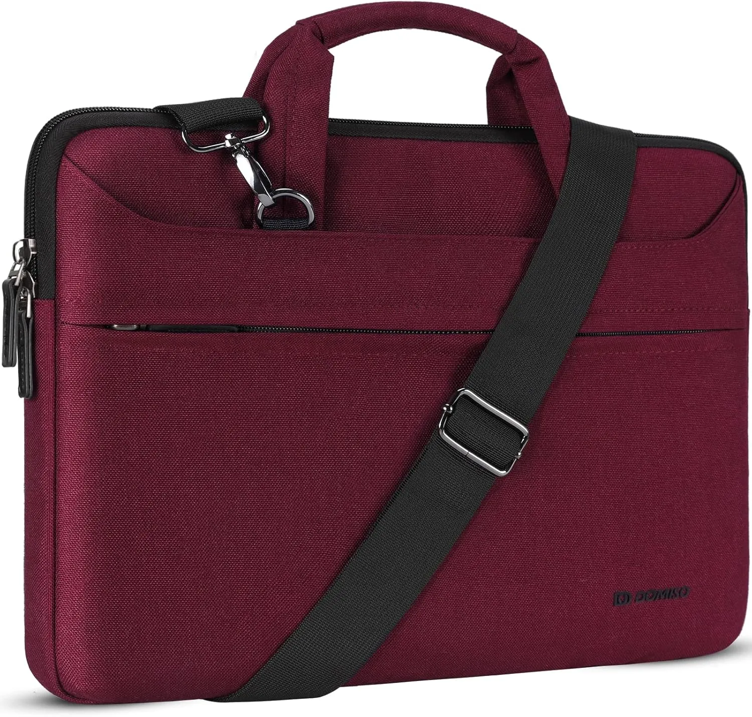 DOMISO 14 inch Laptop Bag Business Briefcase Water-resistant Notebook Messenger Shoulder Bag for 14" MacBook Pro/HP Stream 14 Chromebook 14/Lenovo IdeaPad ThinkPad/ASUS ZenBook/Dell Inspiron,Fuchsia
