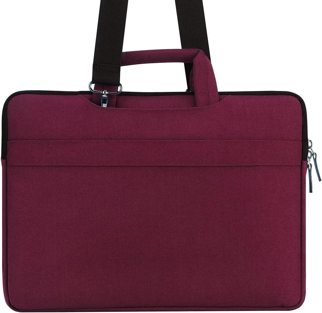 DOMISO 14 inch Laptop Bag Business Briefcase Water-resistant Notebook Messenger Shoulder Bag for 14" MacBook Pro/HP Stream 14 Chromebook 14/Lenovo IdeaPad ThinkPad/ASUS ZenBook/Dell Inspiron,Fuchsia