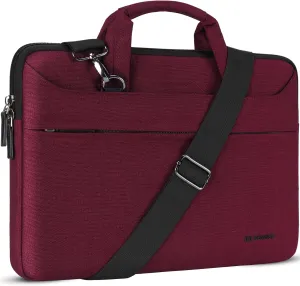 DOMISO 14 inch Laptop Bag Business Briefcase Water-resistant Notebook Messenger Shoulder Bag for 14" MacBook Pro/HP Stream 14 Chromebook 14/Lenovo IdeaPad ThinkPad/ASUS ZenBook/Dell Inspiron,Fuchsia