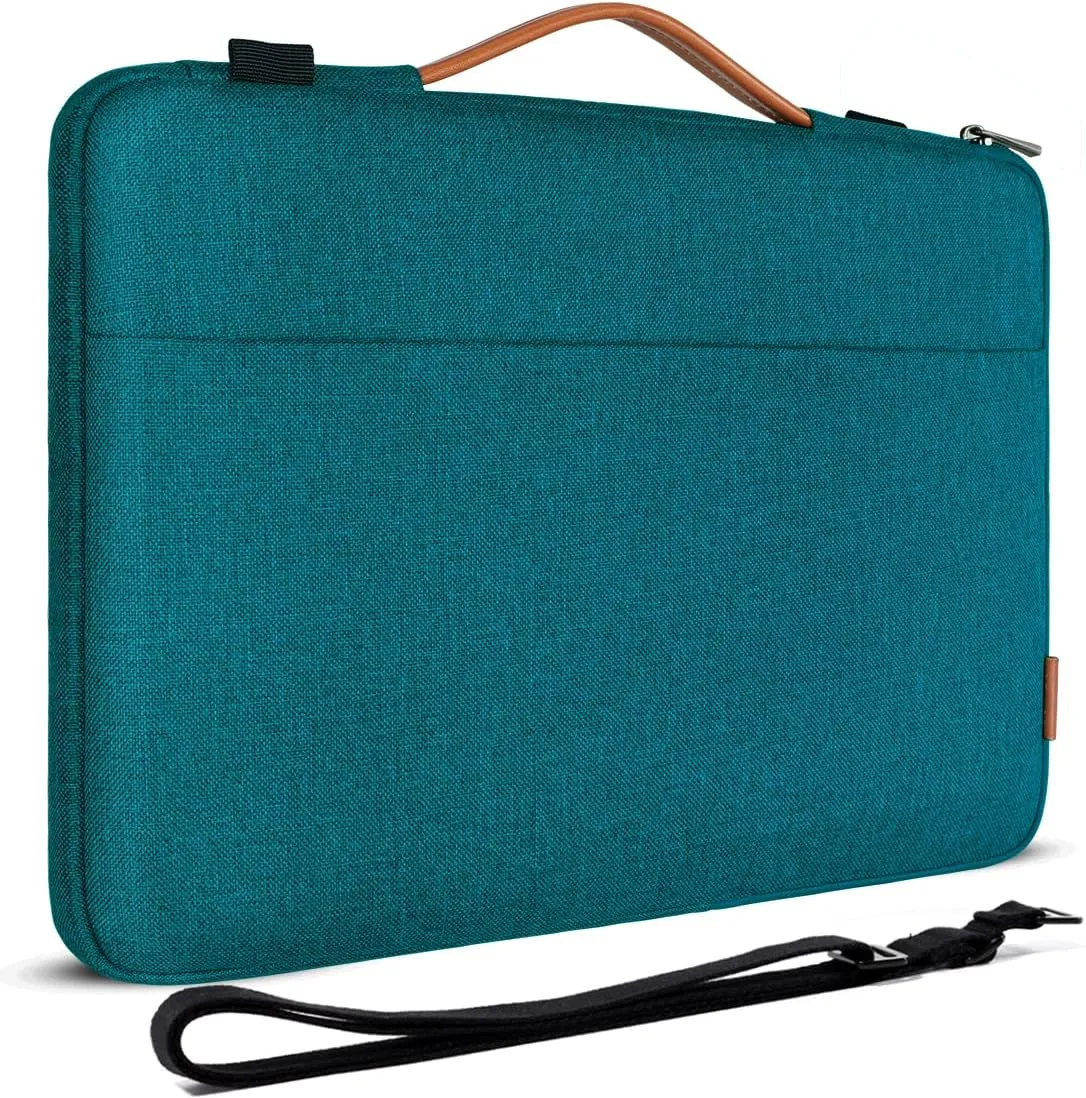 DOMISO 14 Inch Laptop Bag Cover Waterproof Shockproof Notebook Sleeve Case Shoulder Bag Protective Cover for 14" HP Stream 14 Pavilion 14/2017 Lenovo ThinkPad X1 Yoga 710/14" ThinkPad A475,Teal